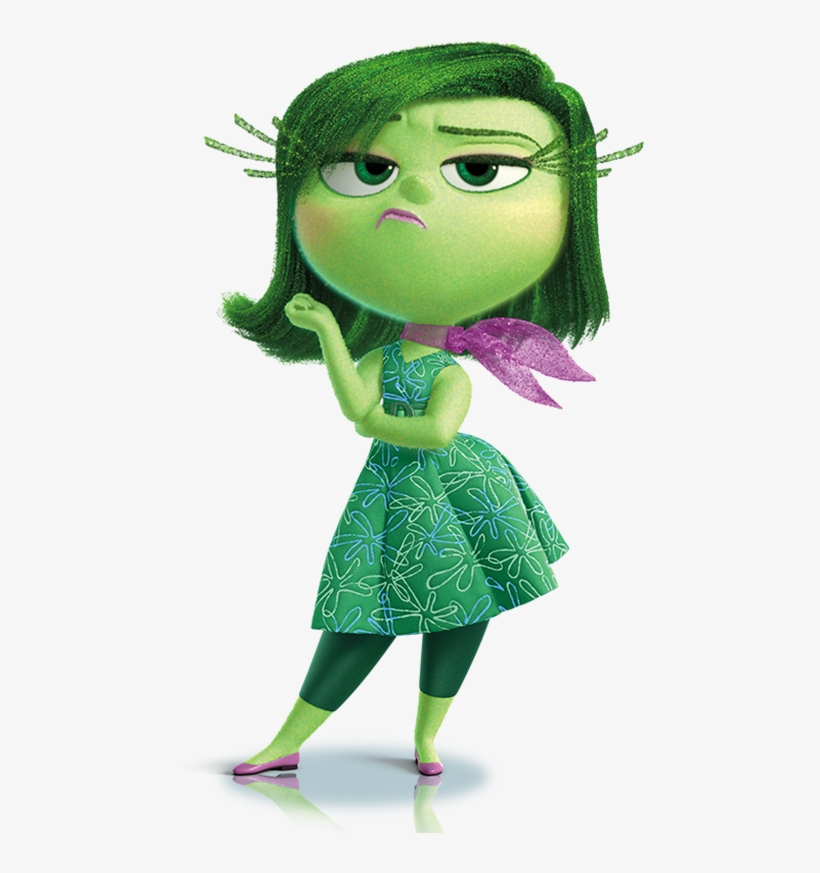 Disney's Inside Out character Disgust, posing with a nonchalant look